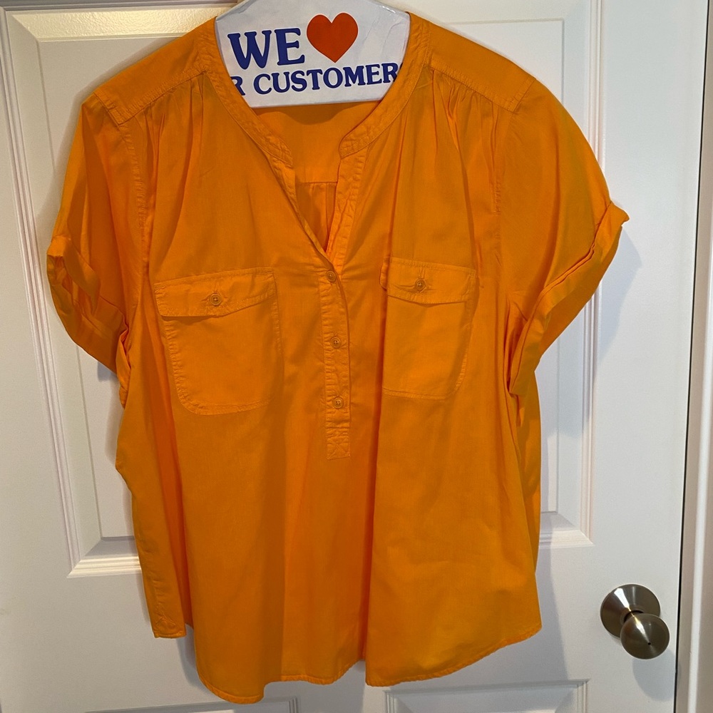 J. Crew Short-sleeved Garment Dyed Blouse